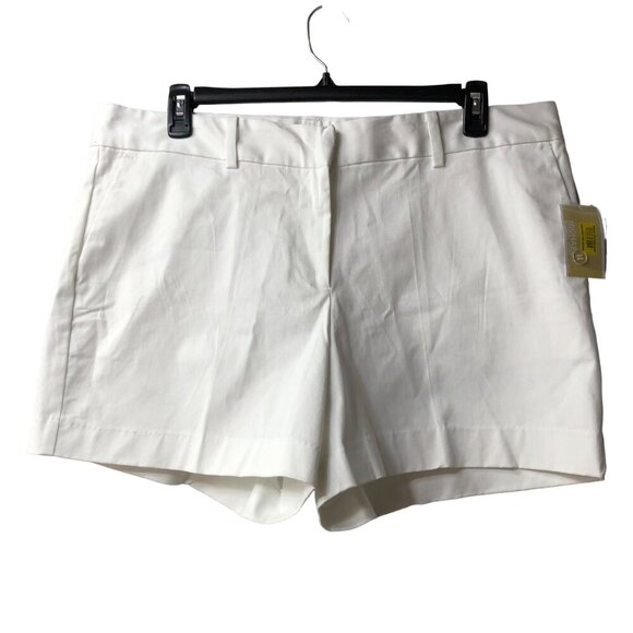 Michael Michael Kors Stretch Twill WHITE Shorts size 16W nwt‎ - Picture 1 of 7